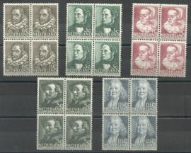 Nvph 305/309 Zomerzegels 1938 Blokken van 4 Postfris (1)