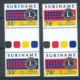 Suriname Republiek 296/297 BPA 25 Jaar Lions Club 1982 Postfris (2)