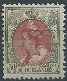 Nvph  56/76 Koningin Wilhelmina Bontkraag Ongebruikt (1)