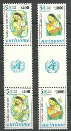 Suriname Republiek 1007/1008 BP A 25 Jaar WHO 1998 Postfris (2)