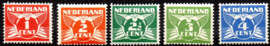Nvph 144/148 Vliegende Duif ZW Postfris (2)
