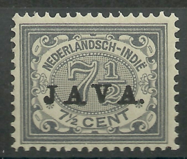 Nederlands Indië  69 7½ct Overdruk Java Ongebruikt