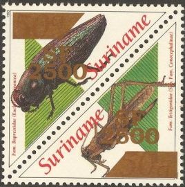Suriname Republiek 1134/1135 Sprinkhanen Hulpuitgifte 2001 Postfris