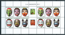 Suriname Republiek  1855/1860V Maskers 2011 Postfris (Compleet Vel)