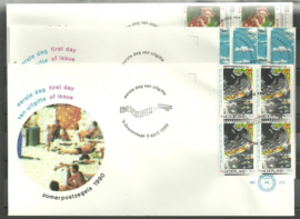 Variant FDC E272 Onbeschreven met open klep (zegels in blok, 3 stuks)