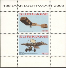 Suriname Republiek 1226 Blok 100 Jaar Luchtvaart 2003 Postfris