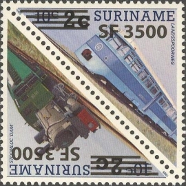 Suriname Republiek 1222/1223 Treinen Hulpuitgifte 2003 Postfris