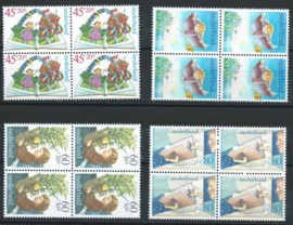 Nvph. 1210/1213 Kinderzegels 1980 in blokken van 4 Postfris