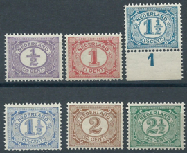 Nvph  50/55 Cijferzegels 1899-1913 Postfris ( 6)