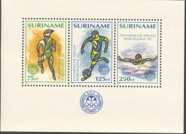 Suriname Republiek  736 Blok  Olympische Spelen 1992 Postfris