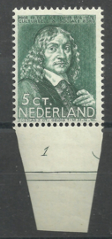 Nvph 297 5 ct Zomerzegel 1937 Postfris met Plaatnummer 1