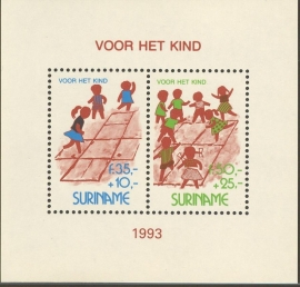Suriname Republiek  790 Blok Kinderzegels 1993 Postfris