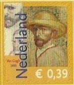 Nvph 2139b Vincent van Gogh (L-Fosfor) (losse zegel uit vel geknipt)