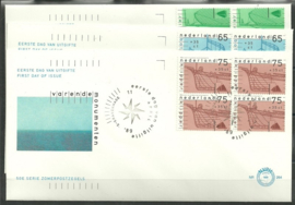 Variant FDC E264 Onbeschreven met open klep (zegels in blokken, 3 stuks)