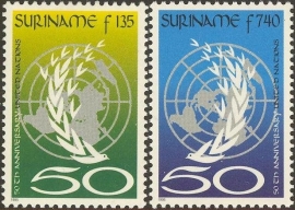 Suriname Republiek  851/852 Verenigde Naties 1995 Postfris