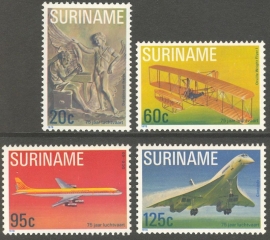 Suriname Republiek 152/155 75 Jaar Gemotoriseerde Luchtvaart 1978 Postfris