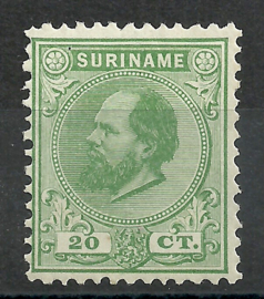 Suriname   9C (12½ × 12)  20ct Willem III Ongebruikt (1)