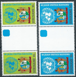 Suriname Republiek 453/454 BPA 40 Jaar Verenigde Naties 1985 Postfris (2)