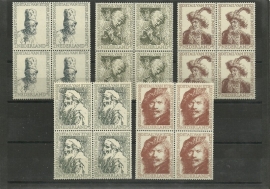 Nvph 671/675 Rembrandt 1956 in Blokken Postfris