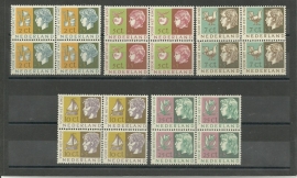 Nvph 612/616 Kinderzegels 1953 in Blokken Postfris