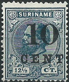 Suriname  29 (Type I) 10ct op 12½ct Hulpuitgifte Ongebruikt (2)