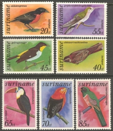 Suriname Republiek  82/88 Luchtpost Vogels 1977 Postfris