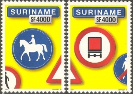 Suriname Republiek 1251/1252 Verkeersbord 15e+16e Uitgifte Postfris