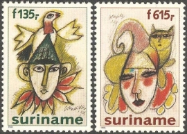 Suriname Republiek  864/865 Schilder Corneille 1995 Postfris