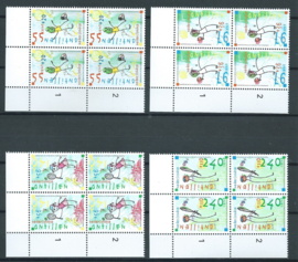 Nederlandse Antillen 1611/1614 Kinderzegels 2005 in blokken van 4 Postfris
