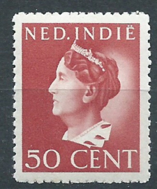 Nederlands Indië 282C (13¼×13¼ kg) 50ct Wilhelmina Konijnenburg Postfris (1)