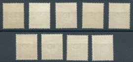 Nederlands Indië Port 24a/37a Cijfer en waarde in rood 1913-1924 (Tweevoudige druk) Postfris (1)