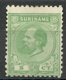 Suriname   4D (11½ × 12)  3ct Willem III Ongebruikt (1)
