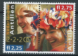 Nederlandse Antillen 1378a/1378b Blok Koninklijk Huwelijk Postfris (zegels uit blok)