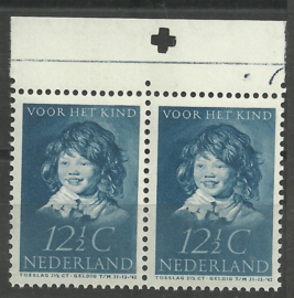 Nvph 304 12½ ct Kinderzegel 1937 Postfris in paar met Pons