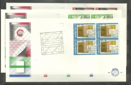 Variant FDC E192 Onbeschreven met open klep (zegels in blok, 3 stuks)