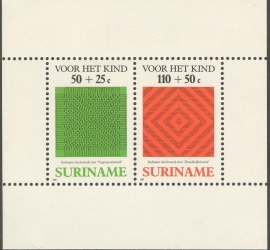 Suriname Republiek 570 Blok Kinderzegels 1987 Postfris