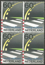 Nvph. 1270 50 jaar Veilig Verkeer Nederland in blok van 4 Postfris