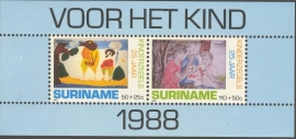 Suriname Republiek 608 Blok Kinderzegels 1988 Postfris