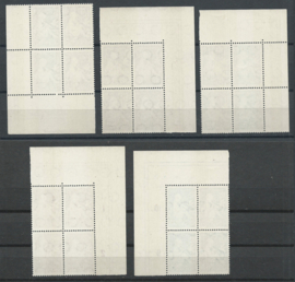 Nvph 313/317 Kinderzegels 1938 in Hoekblokken Postfris (1)