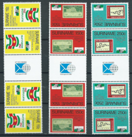Suriname Republiek 639/641 TB + TBBP A Int. Postzegeltent. Washington 1989 Postfris (dubbele tête bêche paren #2)