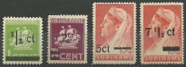 Suriname 210/213 Hulpuitgifte Postfris