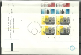 Variant FDC E244 Onbeschreven met open klep (zegels in blok met velnummer, 3 stuks)