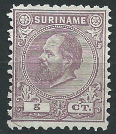 Suriname   5D (11½ × 12)  5ct Willem III Ongebruikt (2)