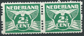 Roltanding  3 2½ ct Tweezijdige Roltanding in horizontaal paar Postfris (2)