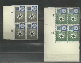 Nvph 700/701 Europazegels in blokken Postfris