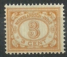 Nederlands Indië 105 3ct bruingeel Cijferzegel 1912/1930 Postfris