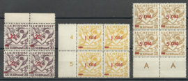 Suriname LP24/26 Luchtpost Uitgifte 1941 in blokken van 4 Postfris