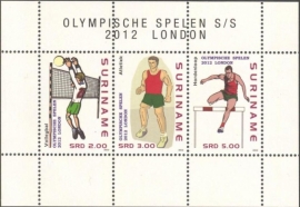 Suriname Republiek  1923 Blok Olympische Spelen 2012 Postfris