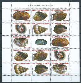 Suriname Republiek  1770/1776V Schelpen 2011 Postfris (Compleet Vel)