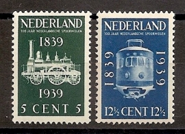 Nvph 325/326 Spoorwegzegels Postfris